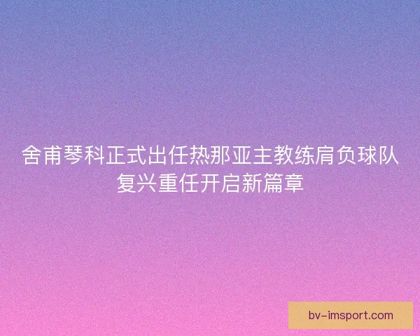 舍甫琴科正式出任热那亚主教练肩负球队复兴重任开启新篇章 舍甫琴科正式出任热那亚主教练肩负球队复兴重任开启新篇章