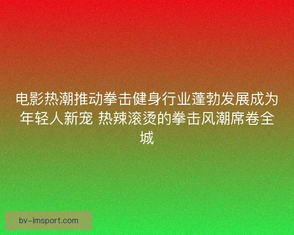 电影热潮推动拳击健身行业蓬勃发展成为年轻人新宠 热辣滚烫的拳击风潮席卷全城