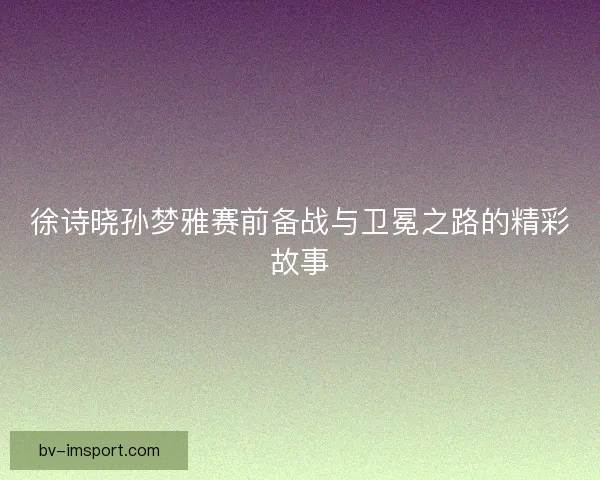 徐诗晓孙梦雅赛前备战与卫冕之路的精彩故事